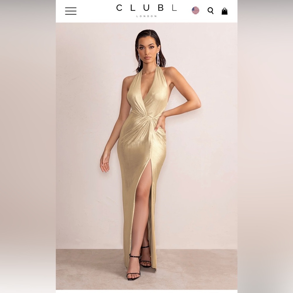 Champagne color halter dress! NWT